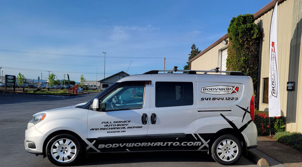 bodyworx-automotive-services-eugene-oregon-auto-body-collision-repair-hero Bodyworx Automotive service van outside the Eugene, Oregon shop